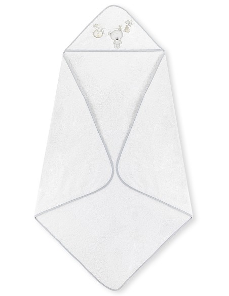 Capa de Baño 1 1 Mt Mod Tendedero Oso + Peine y Cepillo Bco/Gris