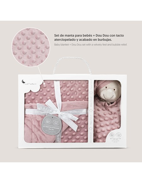 Manta Burbuja + Dou Dou Mod Osito Rosa Maquillaje