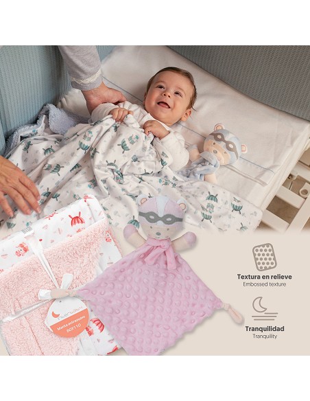 Manta Borreguillo Mod Paracaidista+Dou-Dou  Mod Paracaidista Rosa