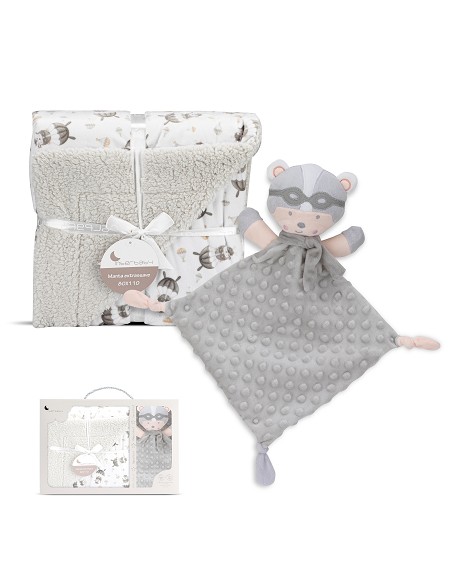 Manta Borreguillo Mod Paracaidista+Dou-Dou  Mod Paracaidista Gris