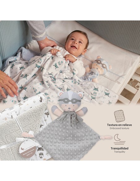 Manta Borreguillo Mod Paracaidista+Dou-Dou  Mod Paracaidista Gris