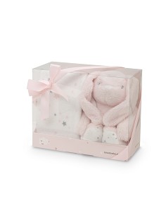 Peluche+Manta Estrella Conejo Rosa