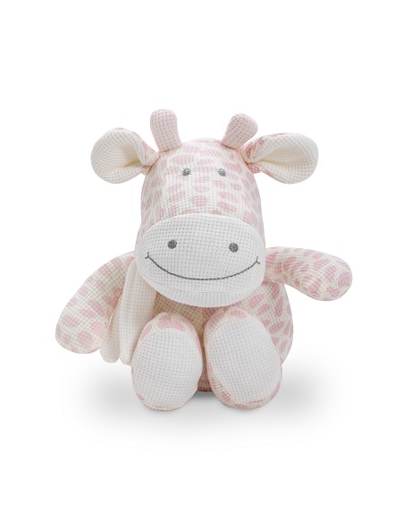 Set Peluche Crochet Jirafa+Manta Estrella Rosa