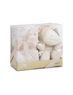 Set Peluche Crochet Jirafa+Manta Estrella Beig