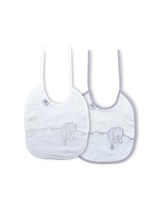 Pack 2 Baberos Bco/Gris