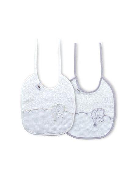 Pack 2 Baberos Bco/Gris