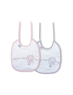 Pack 2 Baberos Rosa/Gris