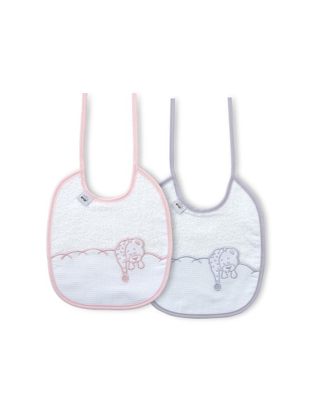Pack 2 Baberos Rosa/Gris