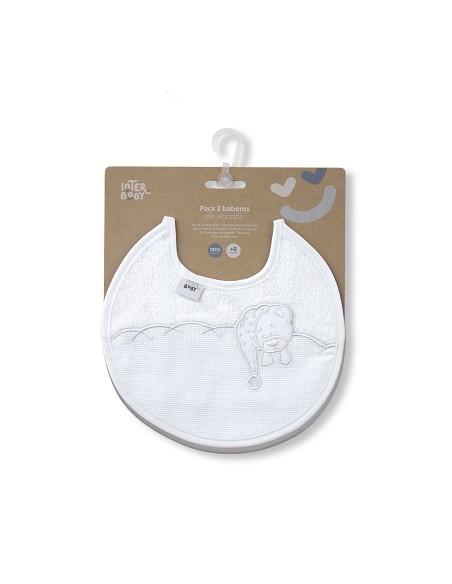 Pack 2 Baberos Bco/Gris