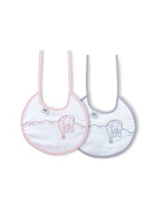 Pack 2 Baberos Rosa/Gris