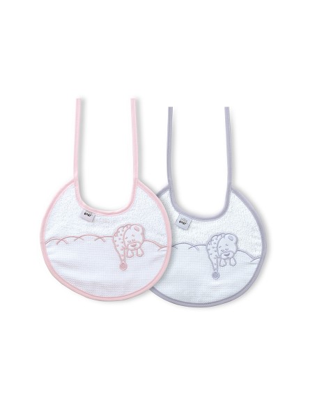 Pack 2 Baberos Rosa/Gris