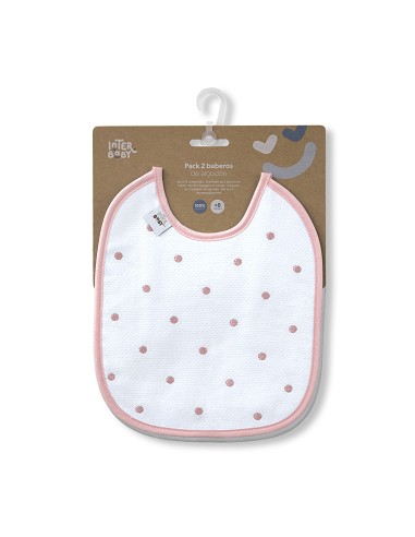Pack 2 Baberos Rosa/Gris