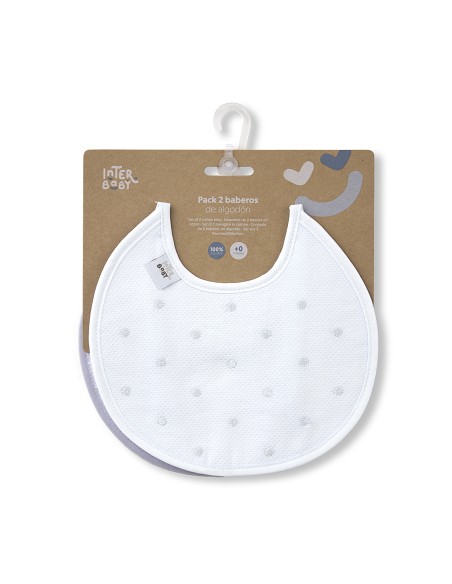 Pack 2 Baberos Bco/Gris