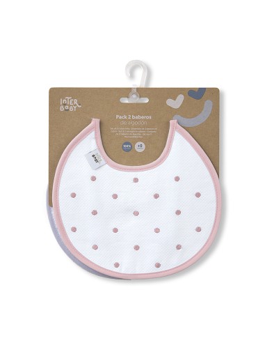Pack 2 Baberos Rosa/Gris