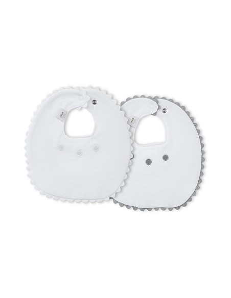 Pack 2 Baberos Bco/Gris