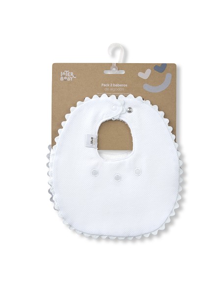 Pack 2 Baberos Bco/Gris