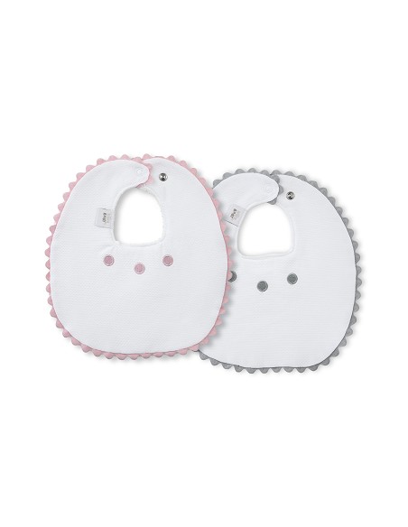 Pack 2 Baberos Rosa/Gris