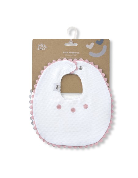 Pack 2 Baberos Rosa/Gris