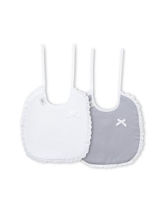 Pack 2 Baberos Bco/Gris
