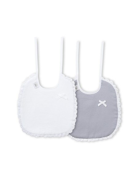 Pack 2 Baberos Bco/Gris