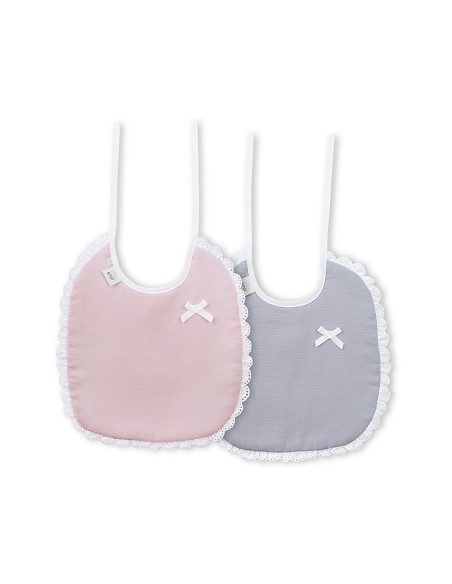 Pack 2 Baberos Rosa/Gris