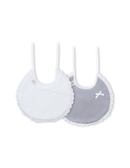 Pack 2 Baberos Bco/Gris