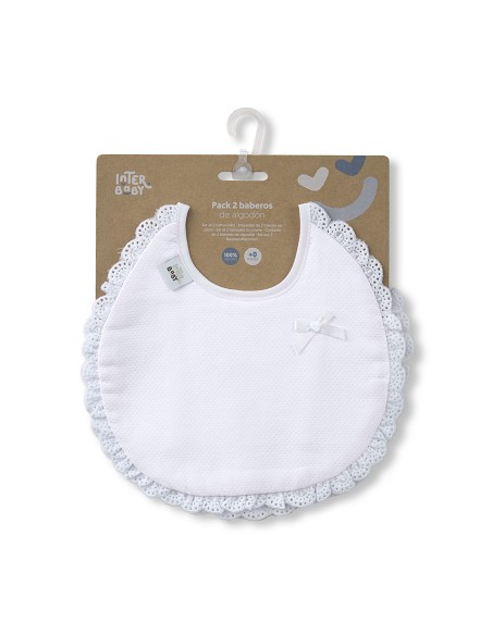 Pack 2 Baberos Bco/Gris