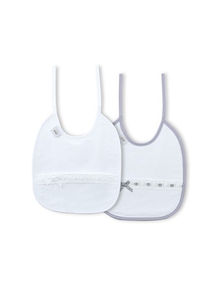 Pack 2 Baberos Bco/Gris
