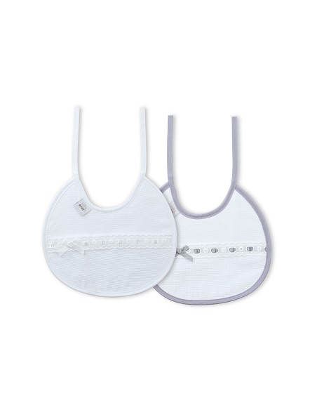Pack 2 Baberos Bco/Gris