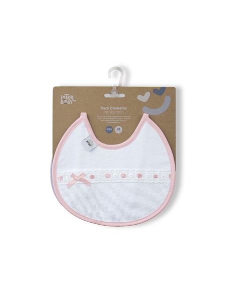 Pack 2 Baberos Rosa/Gris