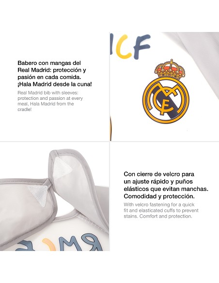 Babero Mangas Real Madrid Gris