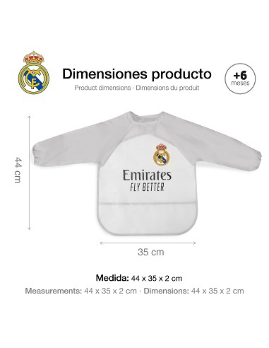 Babero Mangas Equipacion Rm Gris