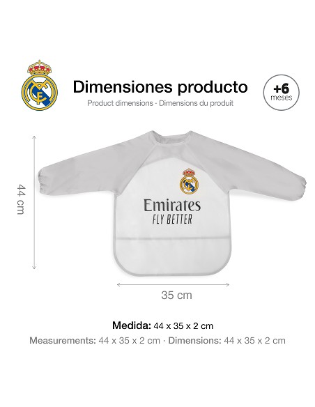 Babero Mangas Equipacion Rm Gris