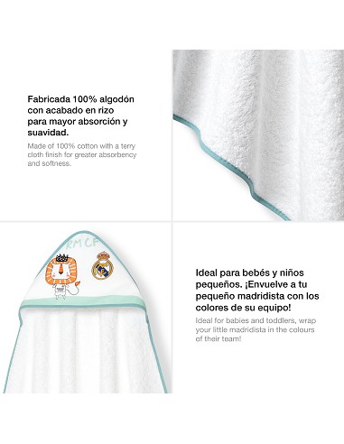 Capa de Baño 1X1 Real Madrid Leon Escudo Bco/Verde