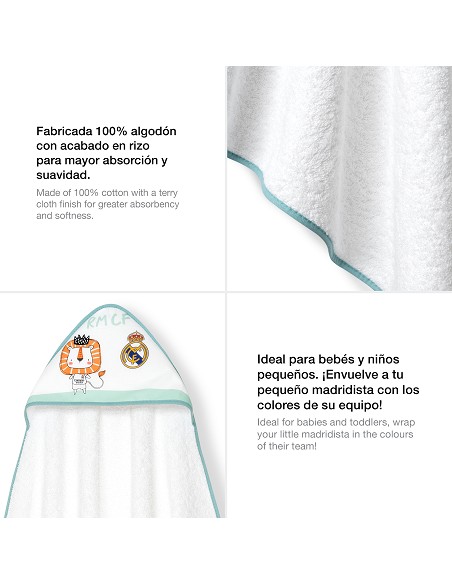 Capa de Baño 1X1 Real Madrid Leon Escudo Bco/Verde