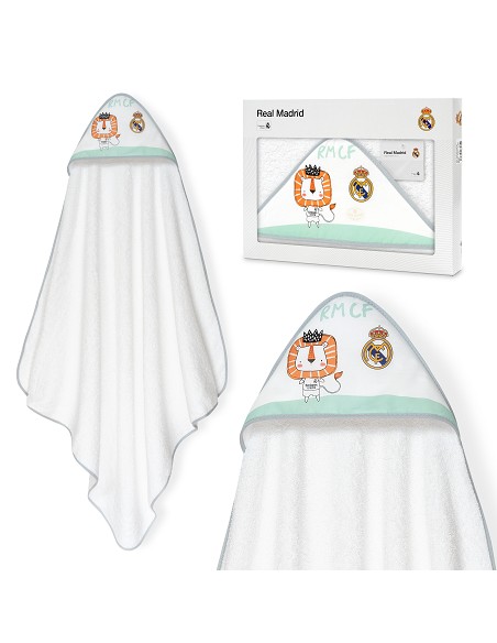 Capa de Baño 1X1 Real Madrid Leon Escudo Bco/Gris