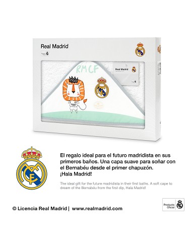 Capa de Baño 1X1 Real Madrid Leon Escudo Bco/Gris