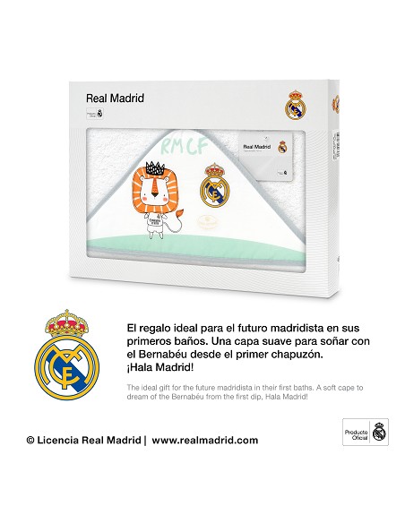 Capa de Baño 1X1 Real Madrid Leon Escudo Bco/Gris