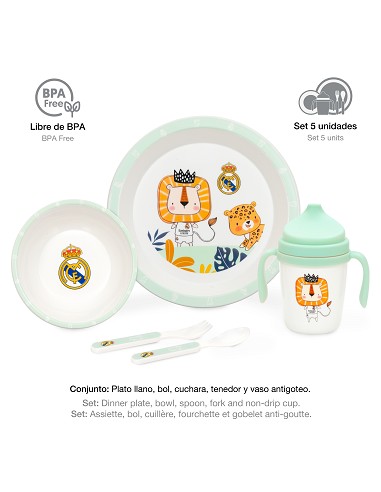Set Vajilla 5 Pcs Real Madrid Verde