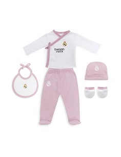 Set Regalo 5 Pcs 100% Alg  T 0-6 m Mod Real Madrid Rosa