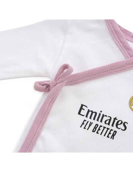 Set Regalo 5 Pcs 100% Alg  T 0-6 m Mod Real Madrid Rosa