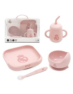 Set Vajilla 4 Pcs de Silicona Mod Mockup Rosa