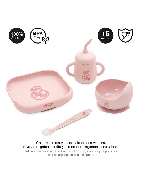 Set Vajilla 4 Pcs de Silicona Mod Mockup Rosa