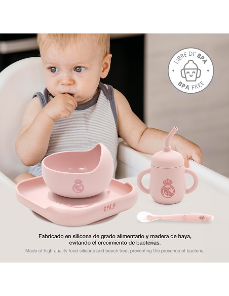 Set Vajilla 4 Pcs de Silicona Mod Mockup Rosa