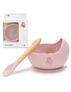 Cuenco con Ventosa+Cuchara de Silicona Rosa