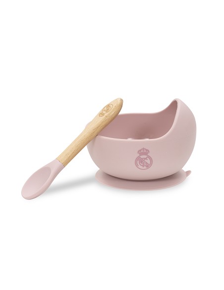 Cuenco con Ventosa+Cuchara de Silicona Rosa