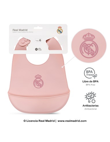 Babero Impermeable de Silicona Rosa
