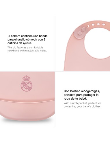 Babero Impermeable de Silicona Rosa