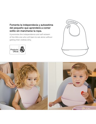 Babero Impermeable de Silicona Rosa