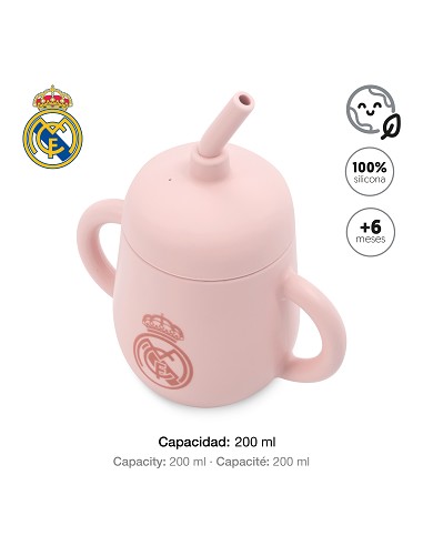 Vaso Antigoteo + Pajita de Silicona Rosa